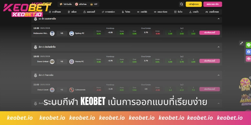 ระบบกีฬา Keobet เน้นการออกแบบที่เรียบง่าย